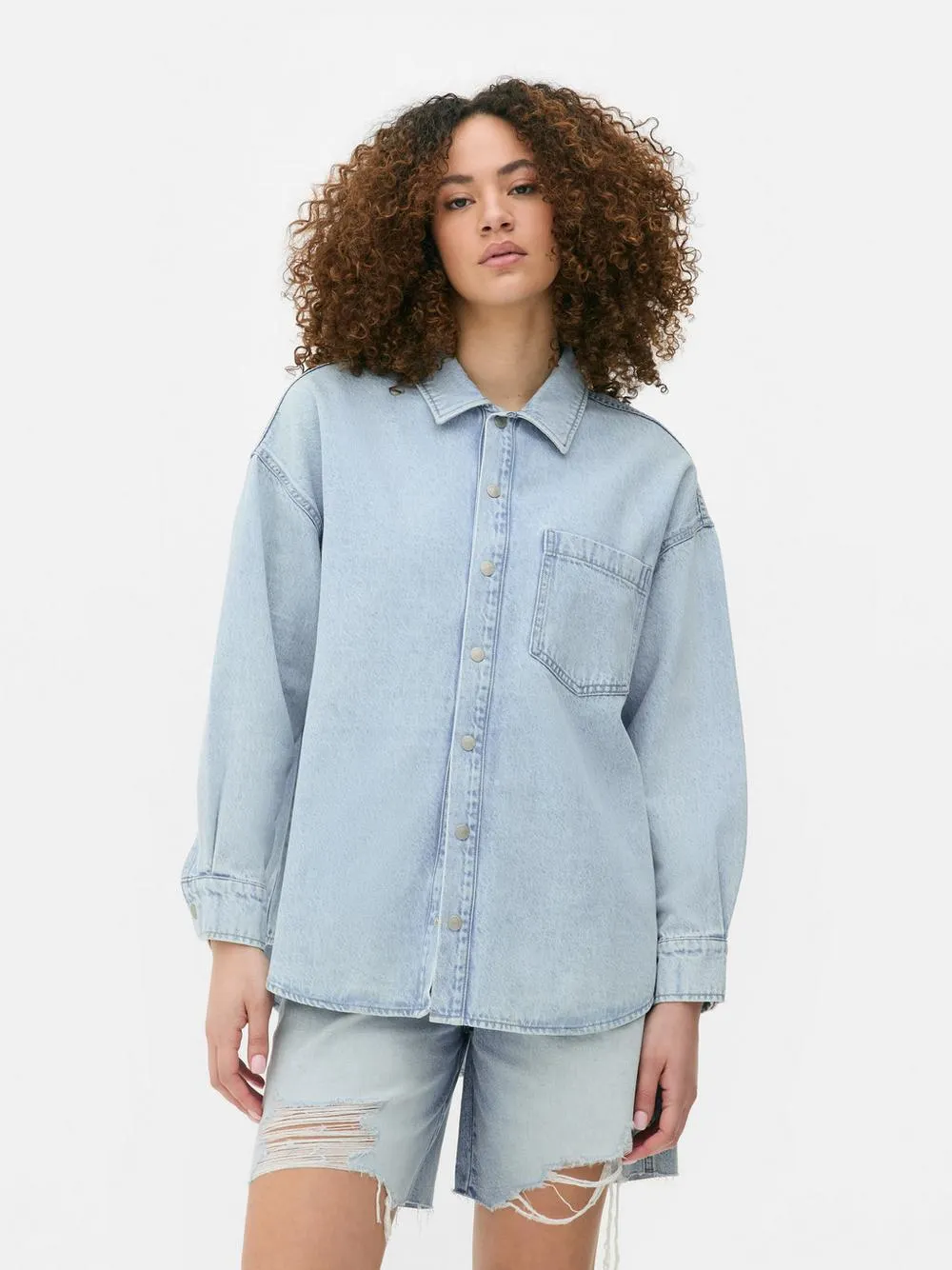 Paula Echevarría Denim Button-Up Shirt