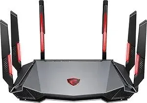 MSI Radix AXE6600 WiFi 6E Tri-Band Gaming Router, AI QoS, RGB, 1.8GHz Quad-Core Processor, MU-MIMO, Gigabit Wireless, 8-Stream, High Speed Long Range