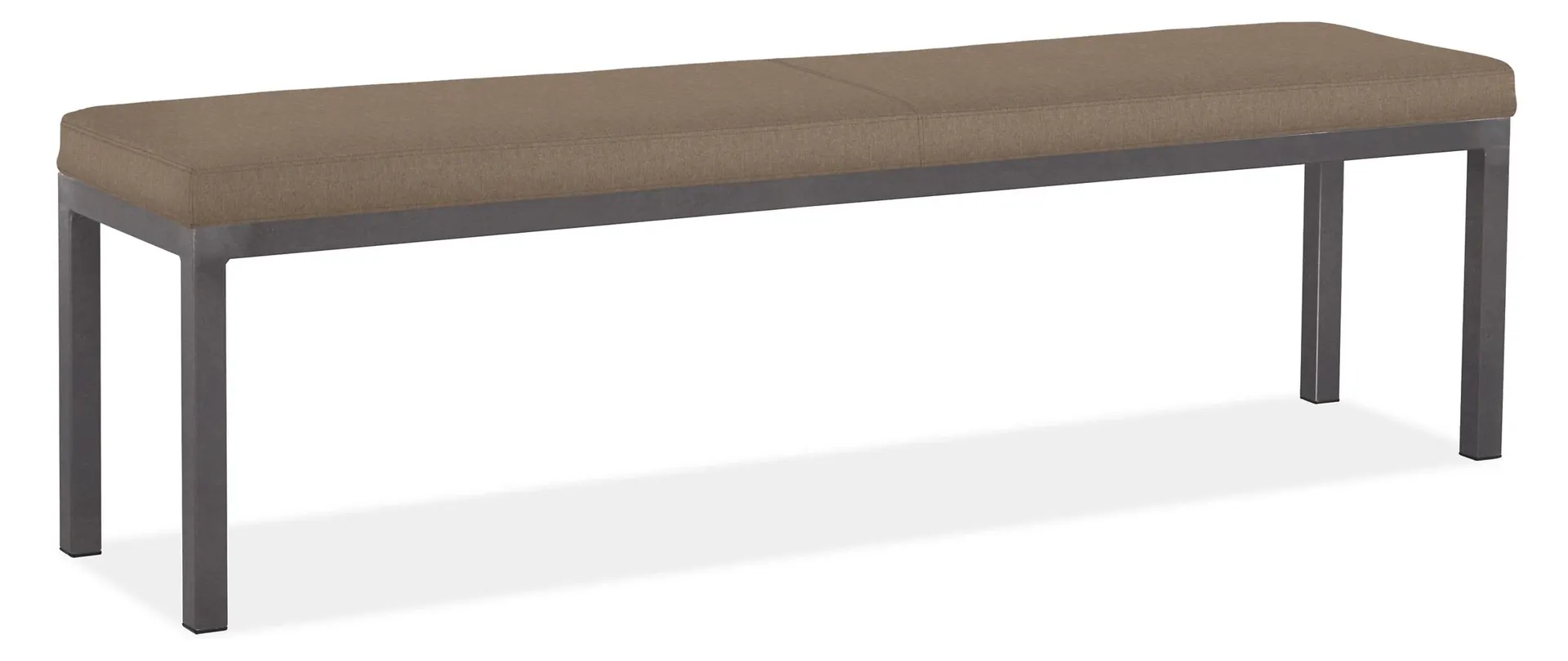 Parsons 66w 15d 18h Bench in Myers Otter with 1.5" Natural Steel Legs