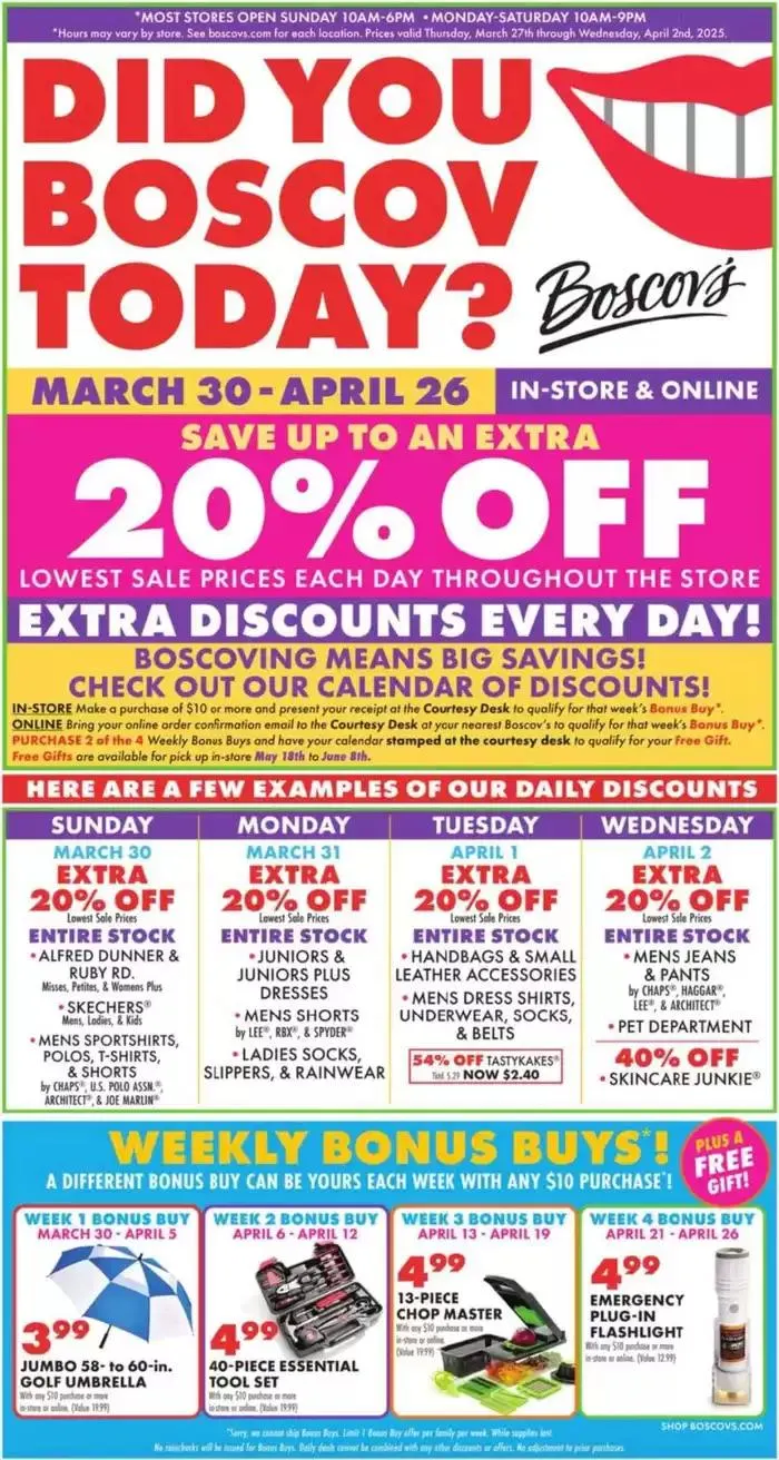 Exclusive bargains - 1