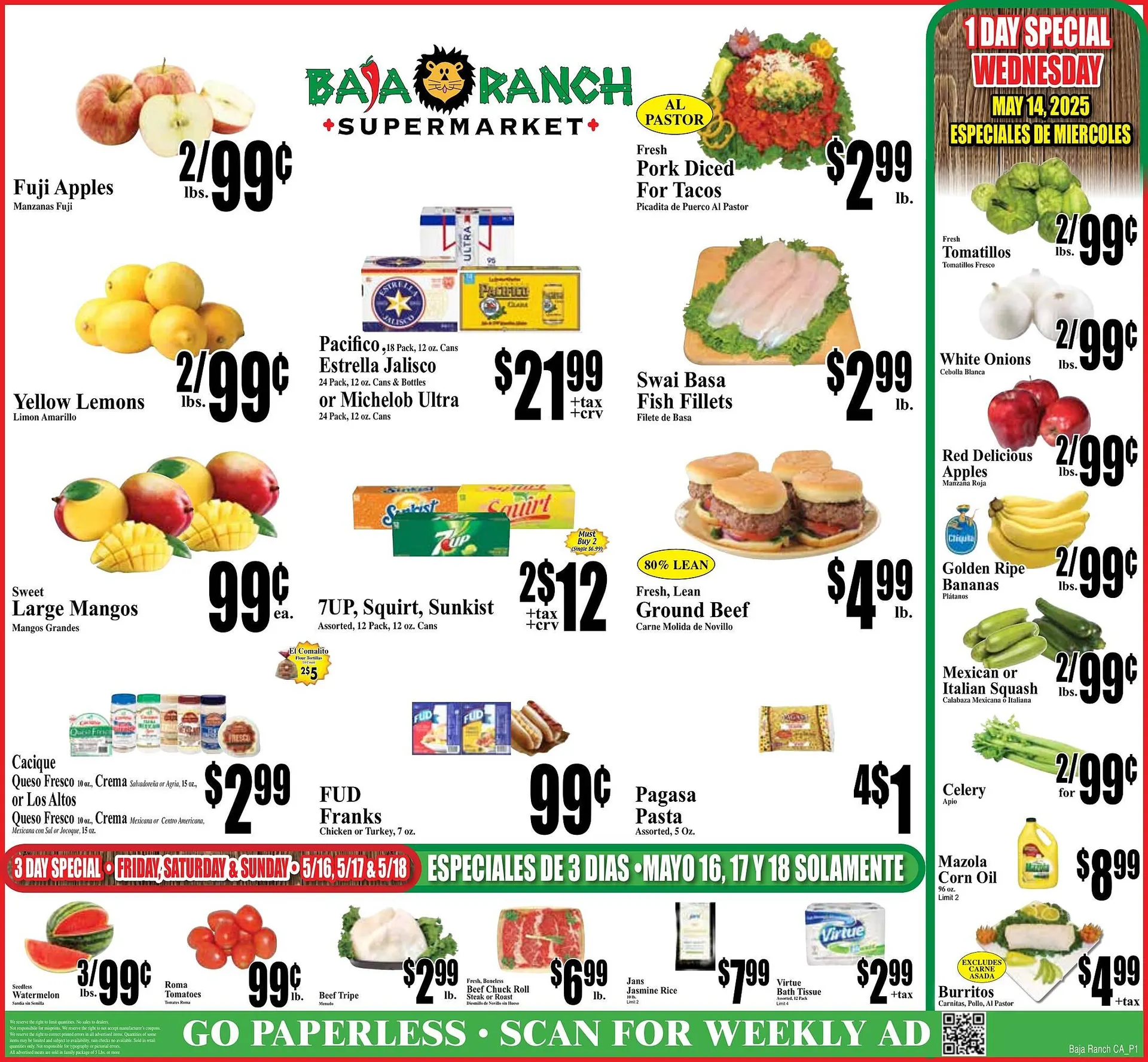 Catálogo de Baja Ranch Weekly Ad 14 de mayo al 20 de mayo 2025 - Página 1