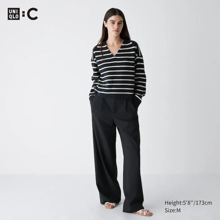 Pleated Wide Straight Pants