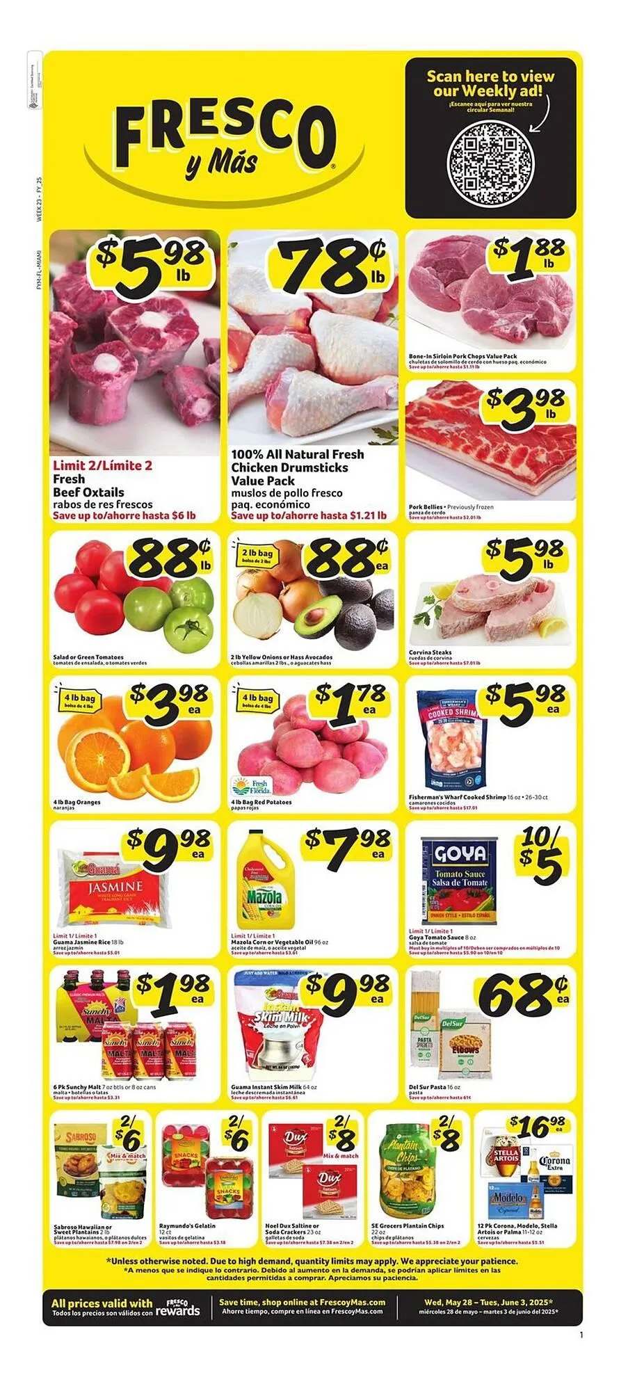 Weekly ad Fresco y Más Weekly Ad from May 28 to June 3 2025 - Page 1