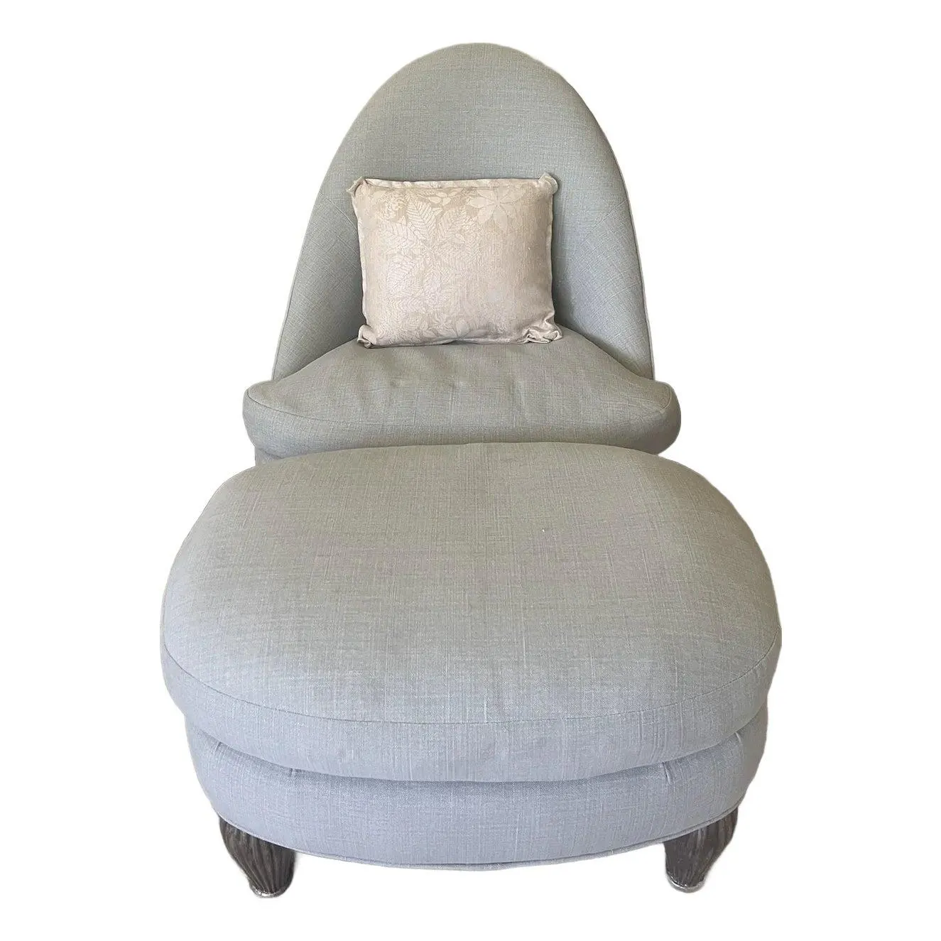 1990s Rose Tarlow London Oval Slipper Chair and Ottoman