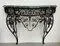 Art Deco Wrought Iron Console with Alpine Green Marble