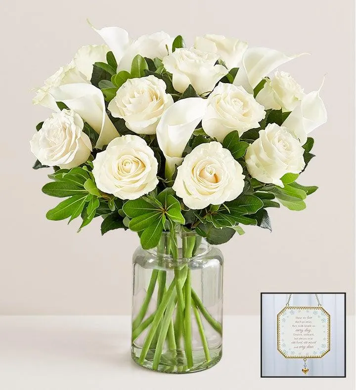 White Rose & Calla Lily Bouquet for Sympathy