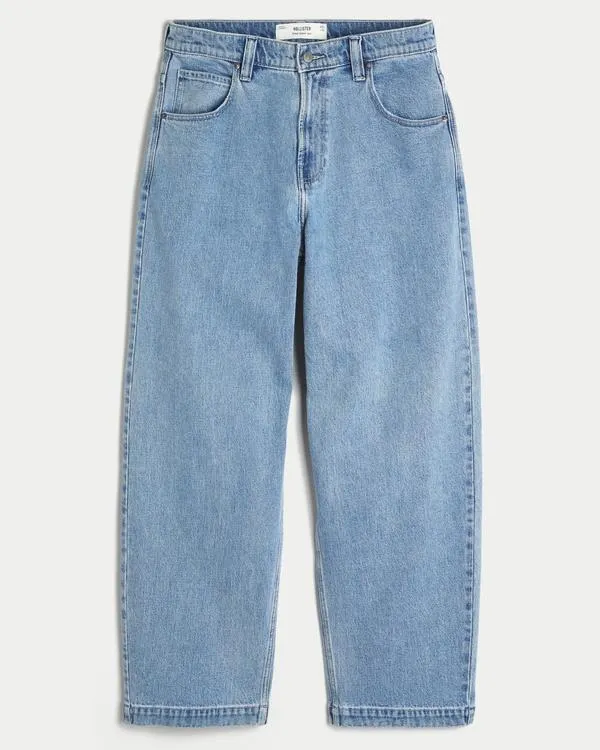 Medium Wash Skater Baggy Jeans