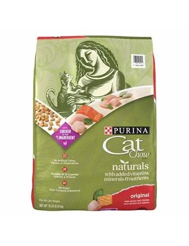 Purina Cat Chow Naturals With Added Vitamins, Minerals and Nutrients Dry Cat Food, Naturals Original - 18 Pound Bag