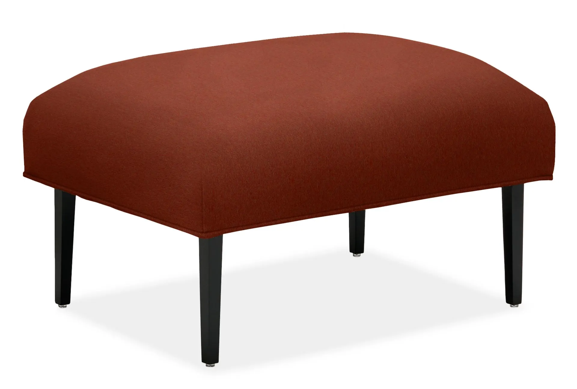 Matteo 26w 19d 16h Ottoman in Flint Terracotta with Black Legs