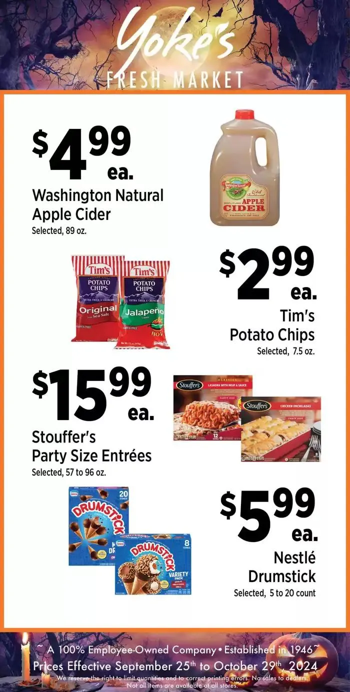 Weekly ad Yoke's Fresh Market Monthly Savings Guide from September 25 to October 29 2024 - Page 1
