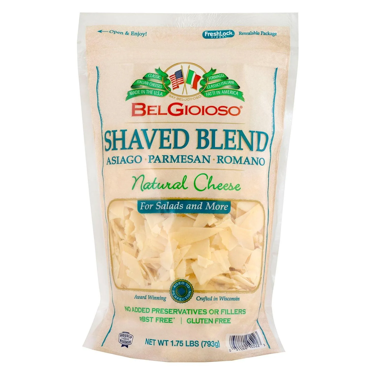 BelGioioso All Natural Shaved Salad Blend 1.75 lbs.
