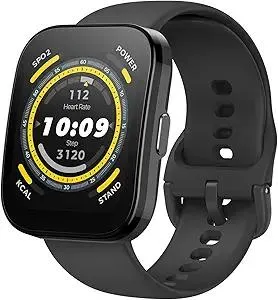 Amazfit Bip 5 Smart Watch 46mm, GPS, Amazon Alexa Built-in, Bluetooth Calling, 10-Day Battery, Heart-Rate & VO2 Max, Sleep Health Monitoring, AI Fitness Tracker App, for Android & iPhone, Black