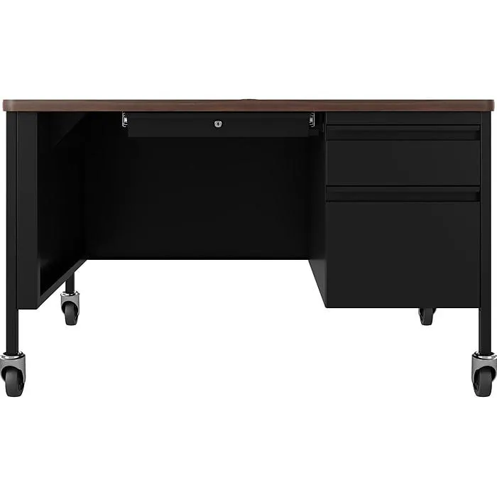 Hirsh 48"W Single-Pedestal Mobile Teacher's Desk,