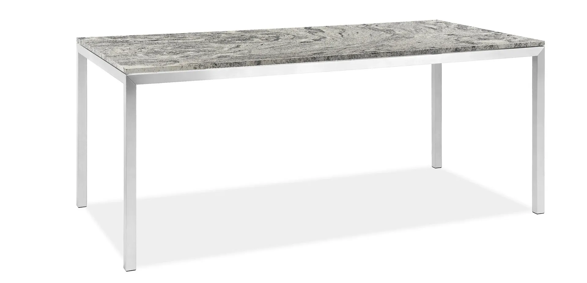 Parsons 72w 36d Table w/Stainless Steel 1.5" Legs & Wiscont White Top