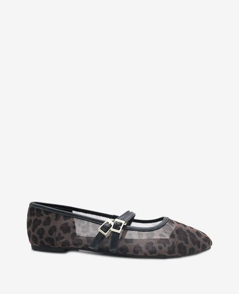 Mackenzie Leopard Print Mesh Mary Jane