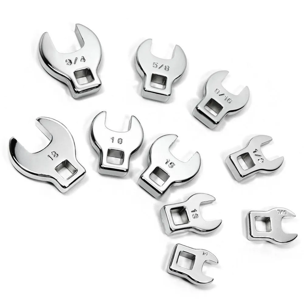 Powerbuilt 10 Piece 3/8 Inch Drive SAE and Metric Crowfoot Wrench Set - 640830
