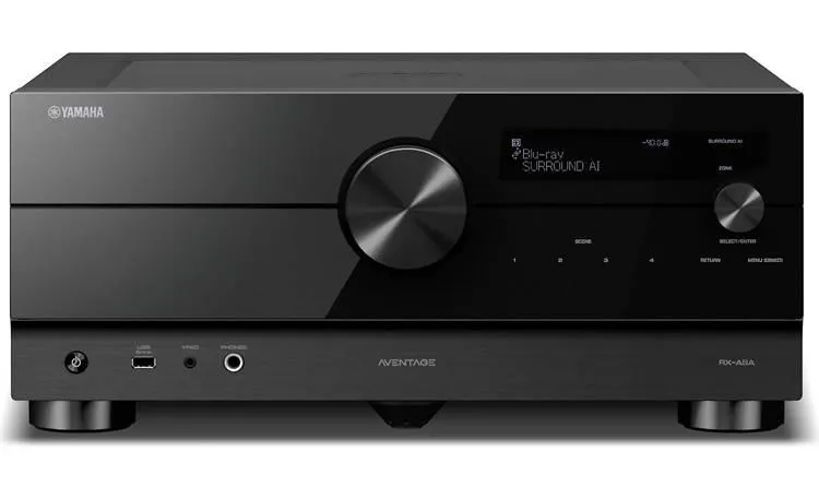 Yamaha AVENTAGE RX-A6A 9.2-channel home theater receiver with Dolby Atmos®, Wi-Fi®, Bluetooth®, Apple AirPlay® 2, and Amazon Alexa compatibility