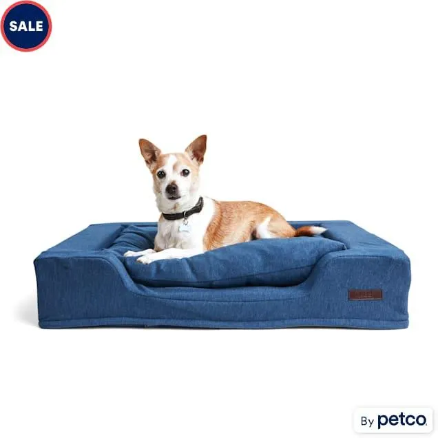 Reddy Navy Cloud Orthopedic Box Dog Bed, 30" L X 20" W