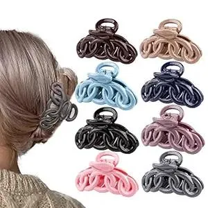 Canitor Hair Clips Set: 8PCS Banana Claw Clips for Thin Hair, Non-Slip Vines Twining French Design Barrettes