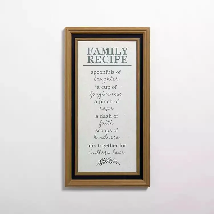 Family Recipe Framed Wall Plaque