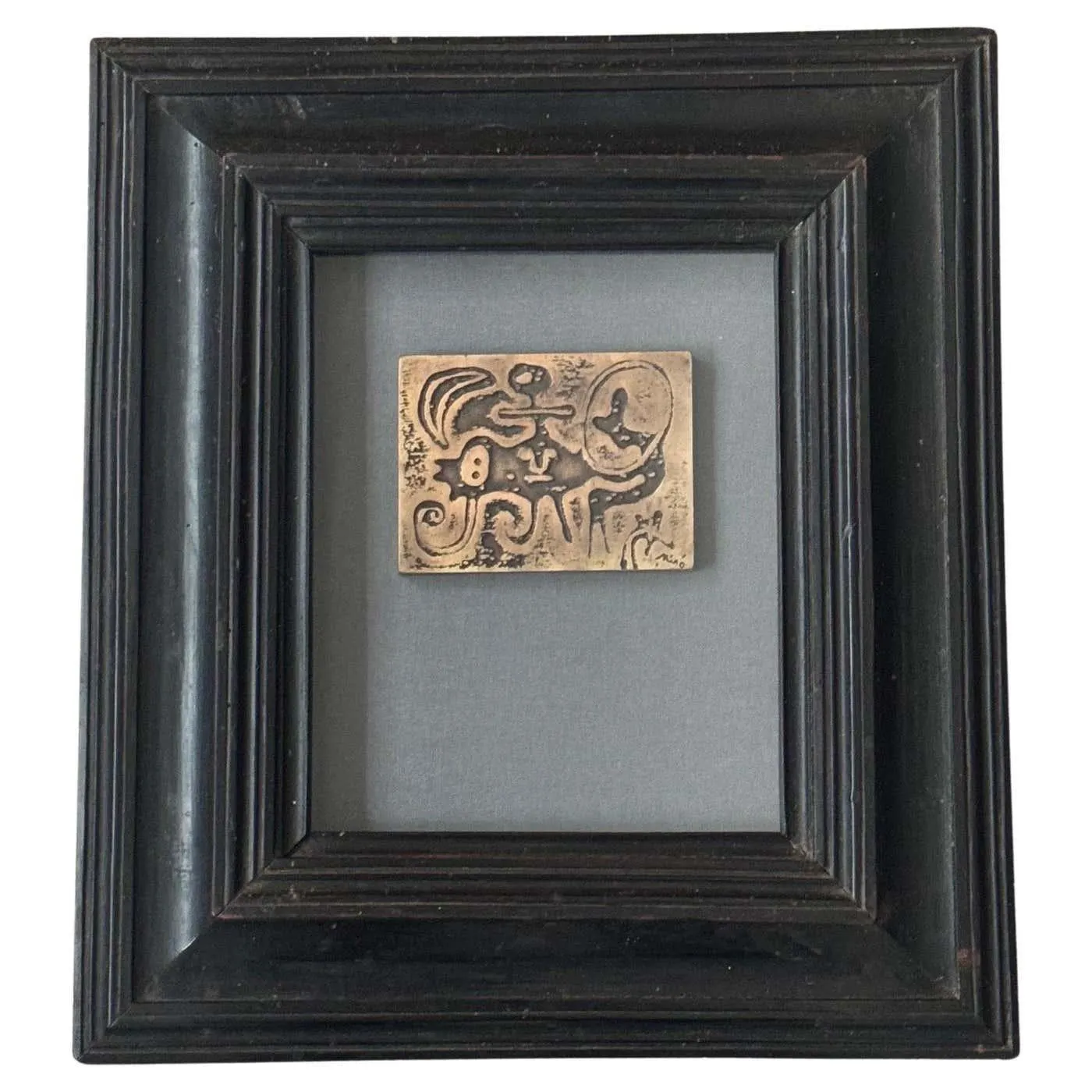 Joan Miró, "Laurels Number One", Patinated Bronze Relief, After 1947 Engraving