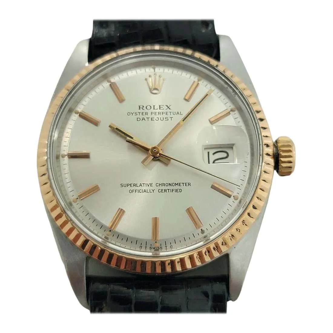Mens Rolex Ref 1601 Oyster Datejust 18k SS Automatic 1960s Vintage RJC159B