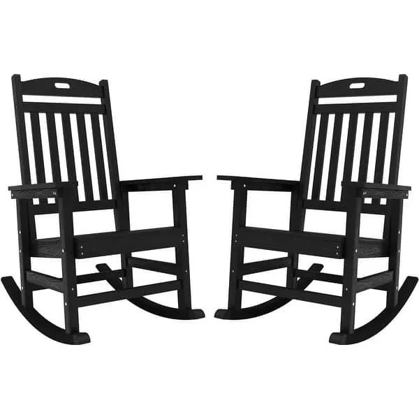WINSOON All Weather Outdoor Rocking Chair, Set of 2