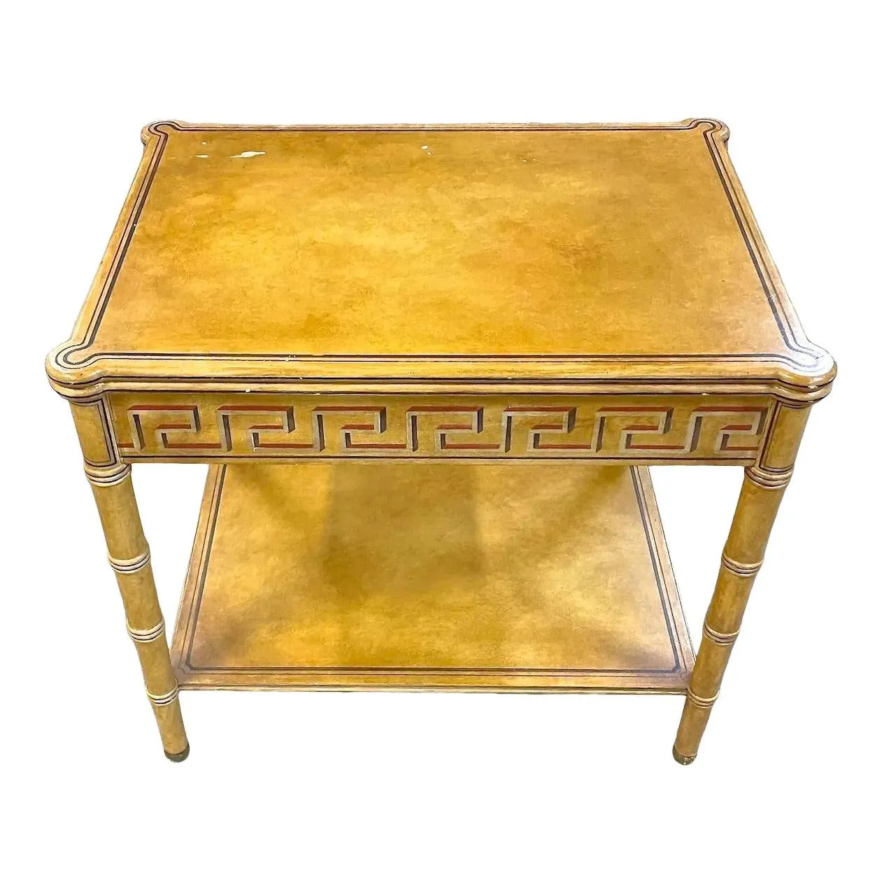 Vintage Greek Key Painted Side Table