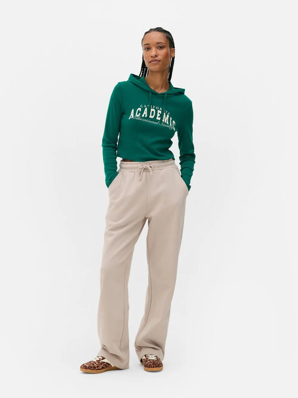 Cropped Collegiate Hoodie