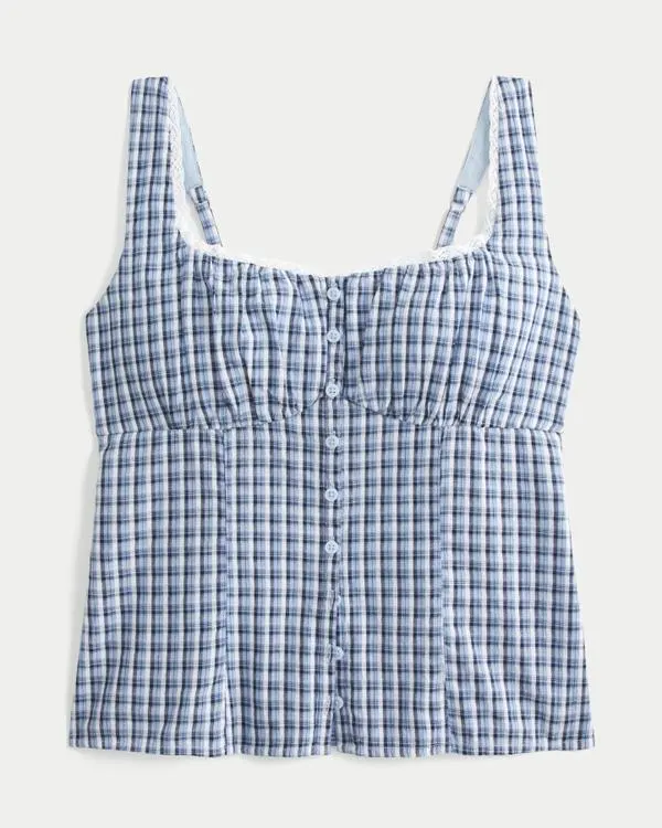 Ruched Crosshatch Top