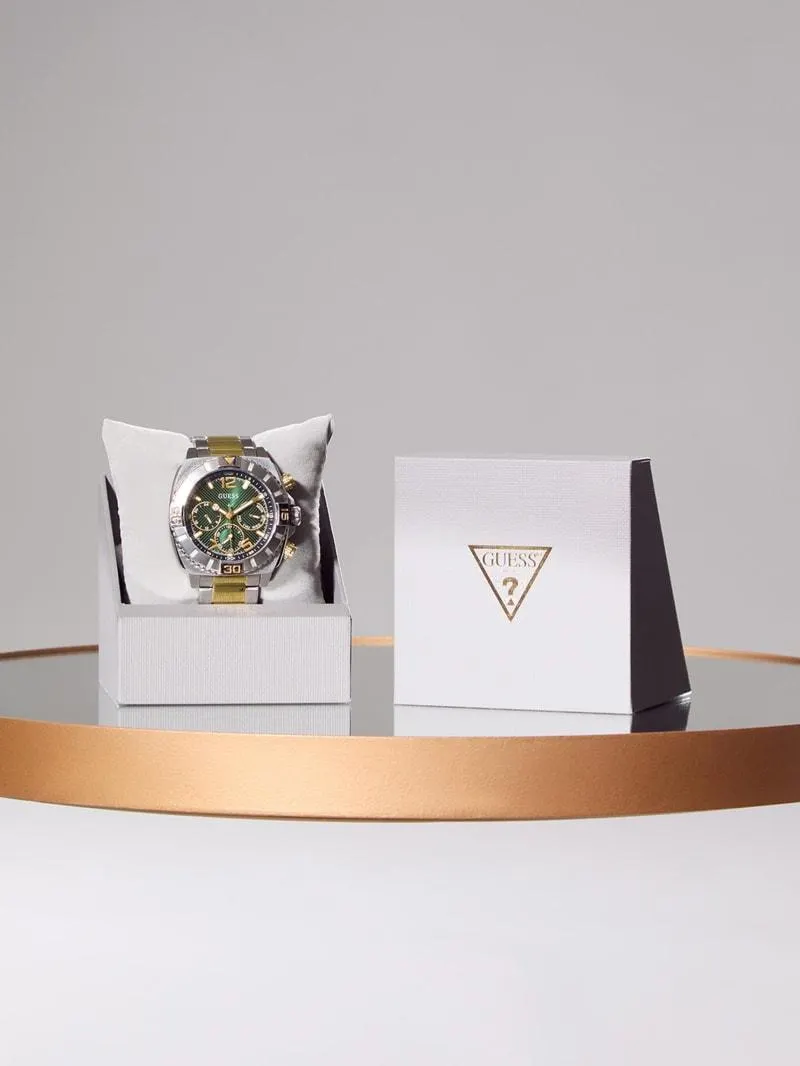 Two-Tone Green Multifunction Watch