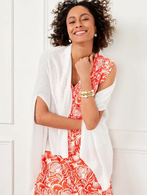 Linen Blend Travel Ruana