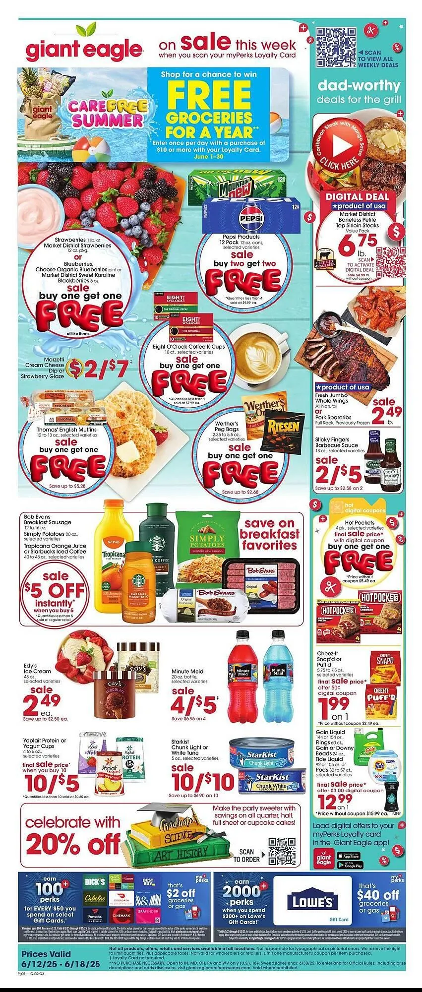 Catálogo de Giant Eagle Weekly Ad 12 de junio al 18 de junio 2025 - Página 1