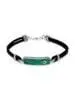 Sterling Silver, Leather & Malachite Bracelet