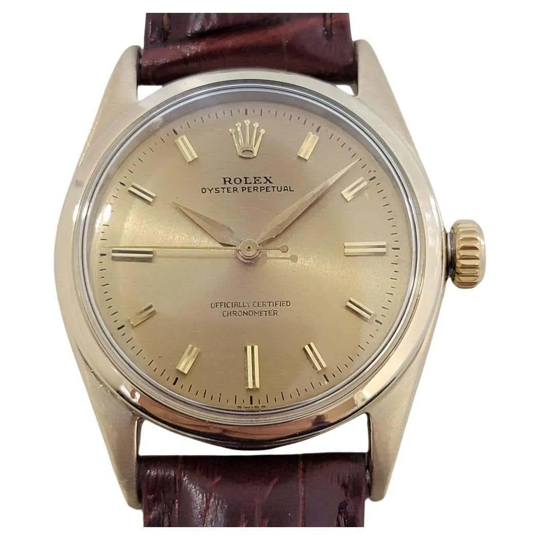 Mens Rolex Oyster Perpetual 6634 34mm Gold Capped Automatic 1950s Vintage RA434