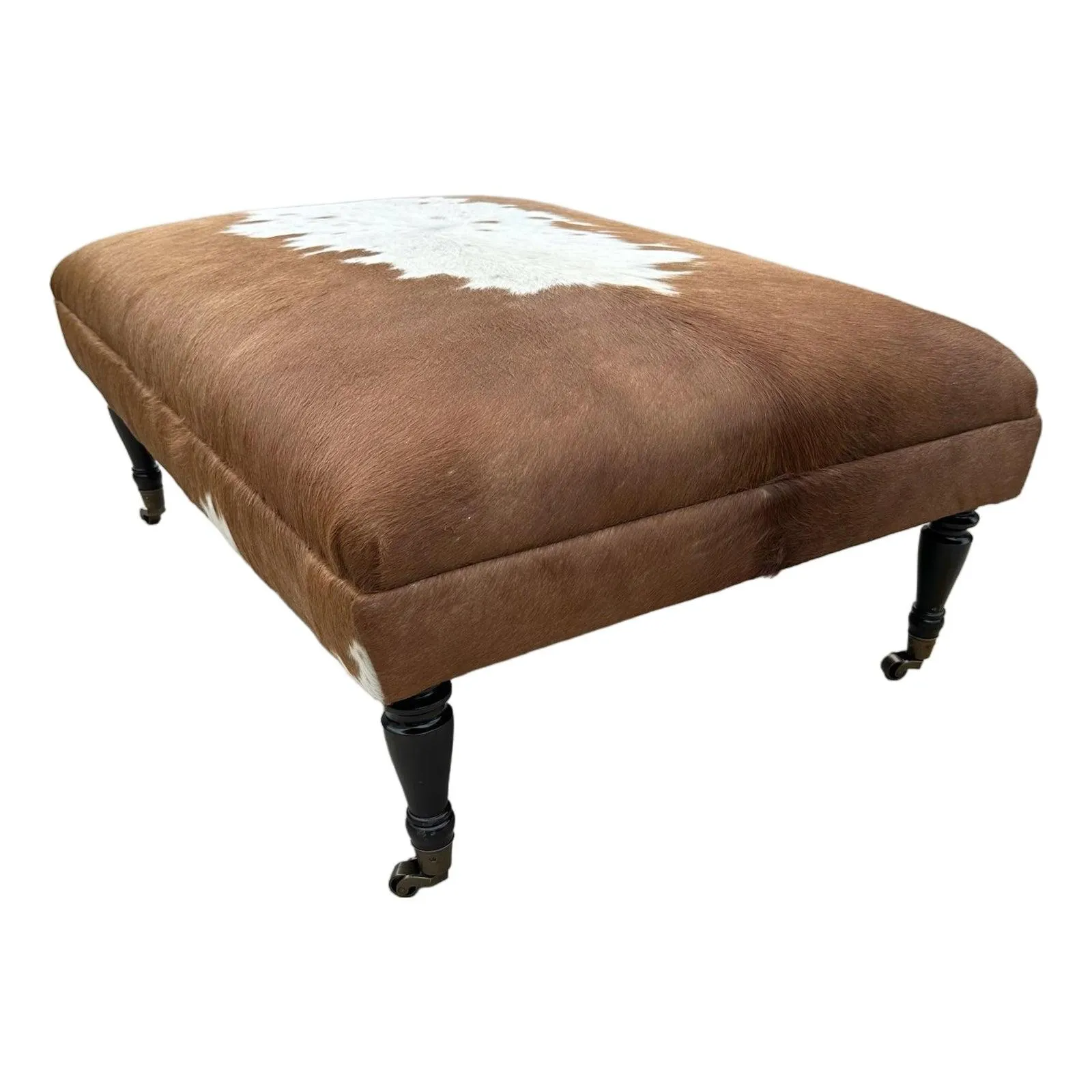One Kings Lane 'Landon' Cow-Hide Cocktail Ottoman