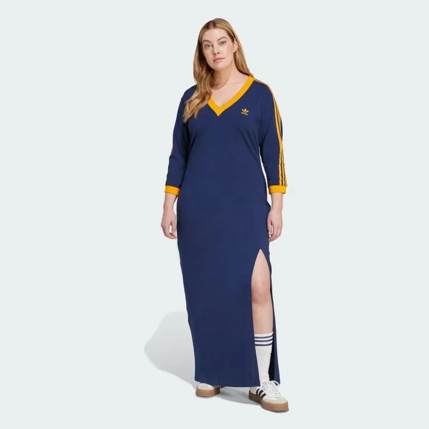 Adicolor Classics 3-Stripes V-Neck Maxi Dress (Plus Size)