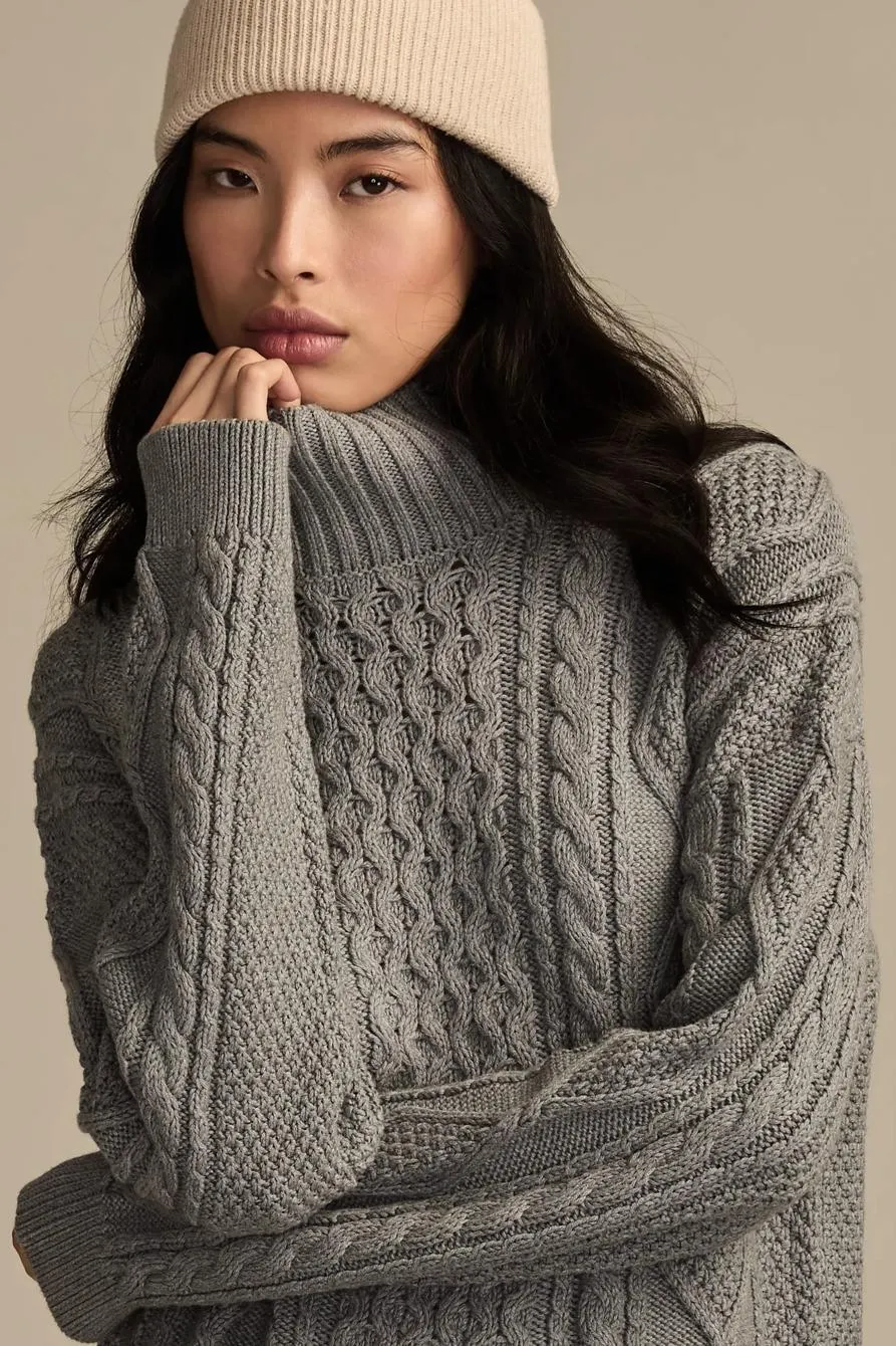 cable turtle neck sweater