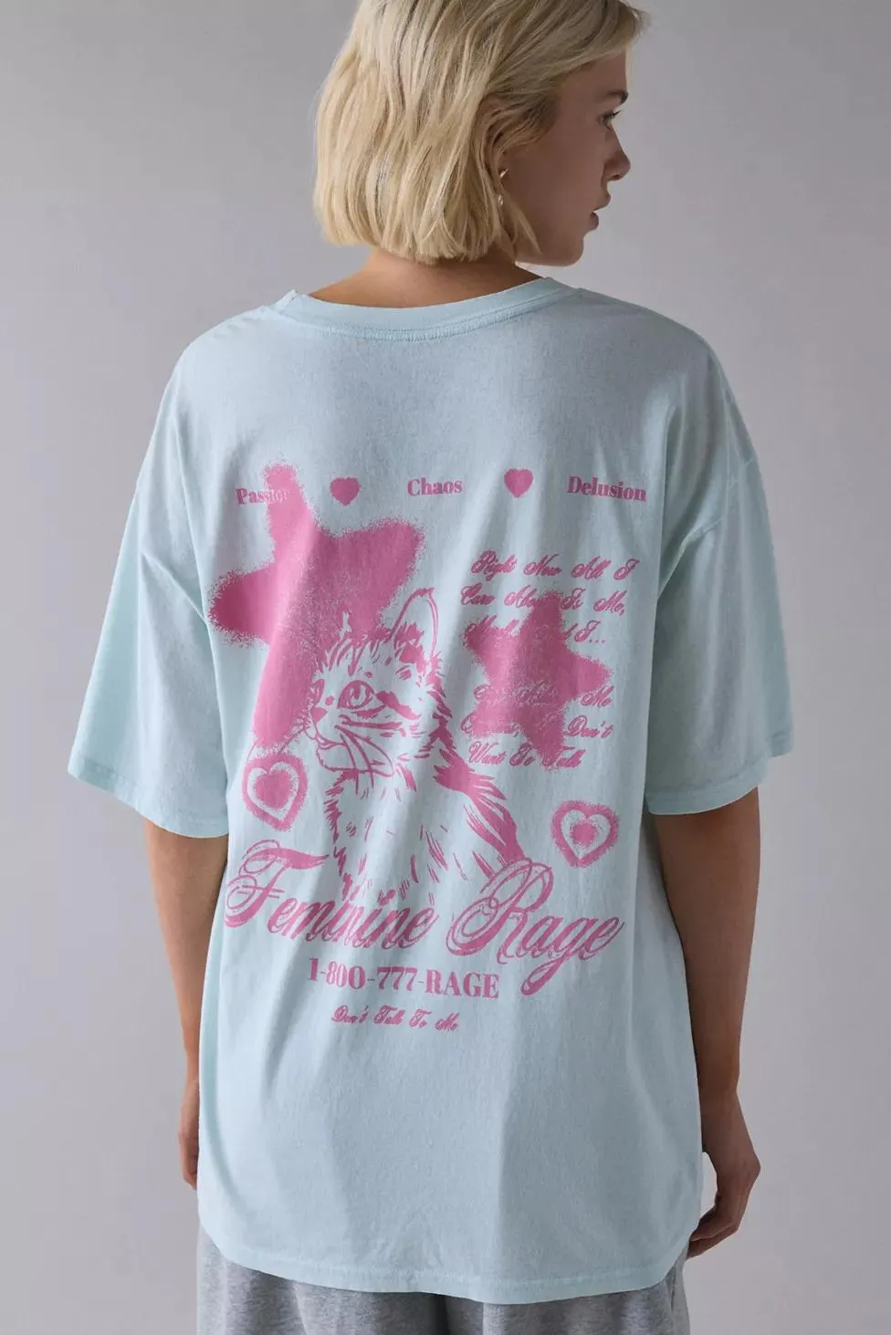 Feminine Rage Graphic Cotton T-Shirt Dress