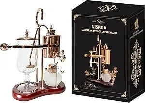 Nispira Belgium Royal Family Balance Syphon Unique Gravity Vintage Coffee Maker Vacuum Brewing System Copper 500 ml