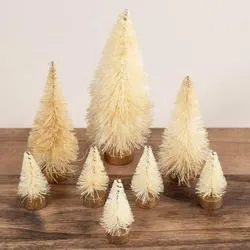 Assorted Cream Bottle Brush Trees (Pack of 8 pieces)