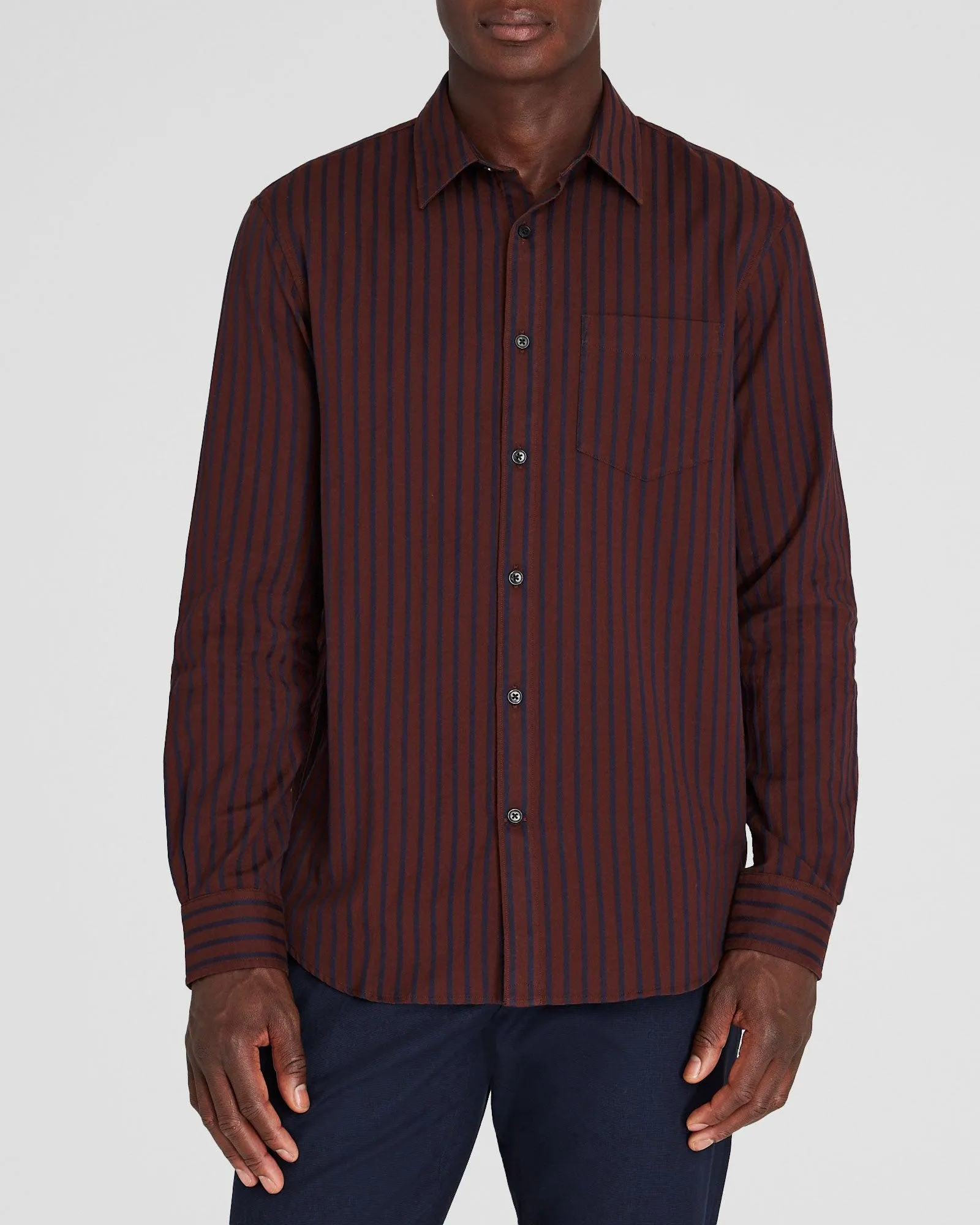 Long-Sleeve Textured Stripe Shirt