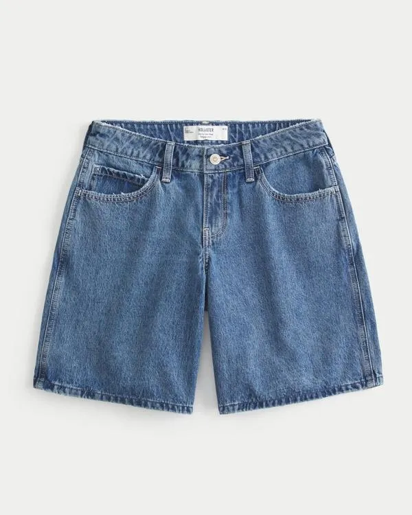 Curvy Low-Rise Dark Wash Baggy Jort