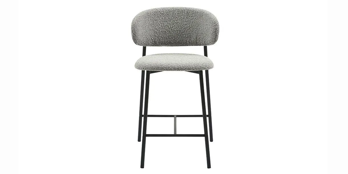Zoya Counter Stool Gray Bouclé