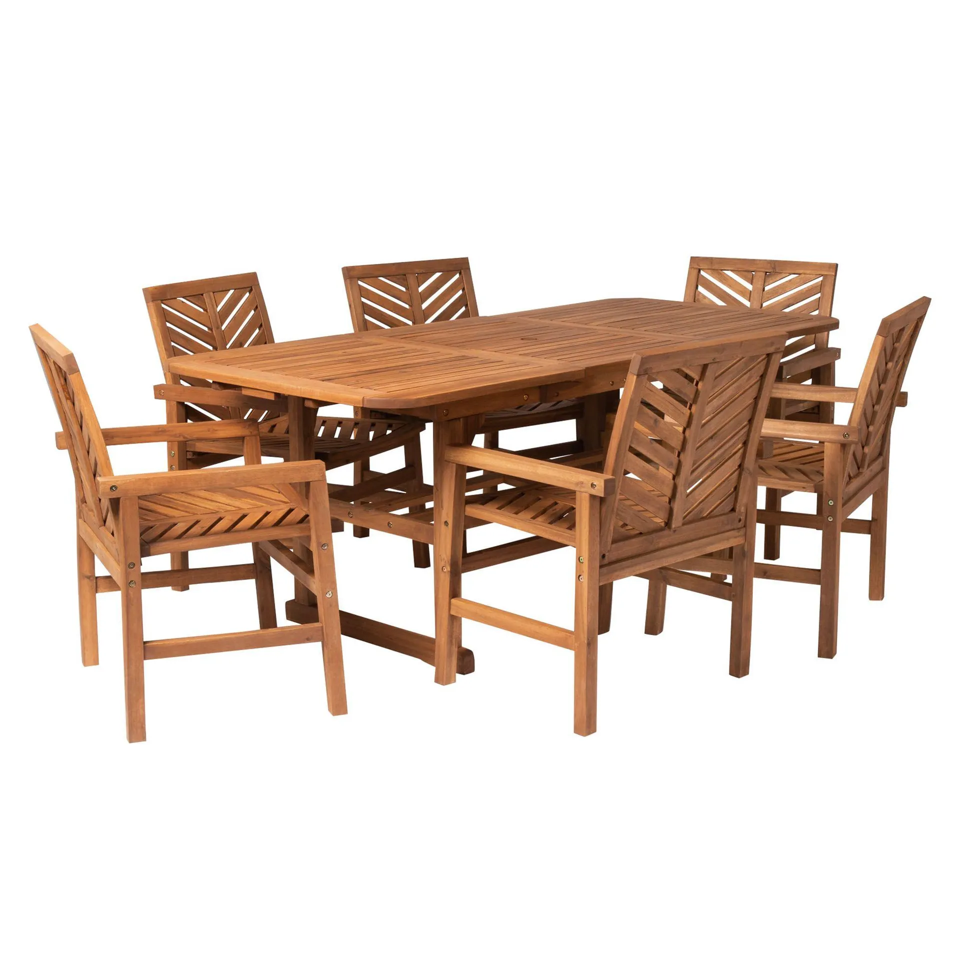 W. Trends 7-Pc. Acacia Wood Extendable Outdoor Dining Set