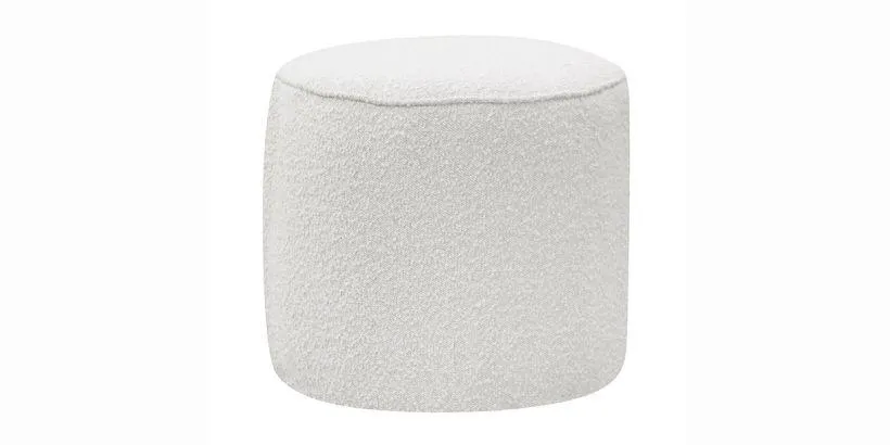 Naomi Ottoman White Bouclé