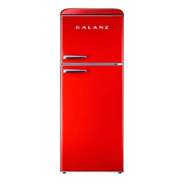 10.0 cu. ft. Retro Top Freezer Refrigerator with Dual Door True Freezer, Frost Free in Red