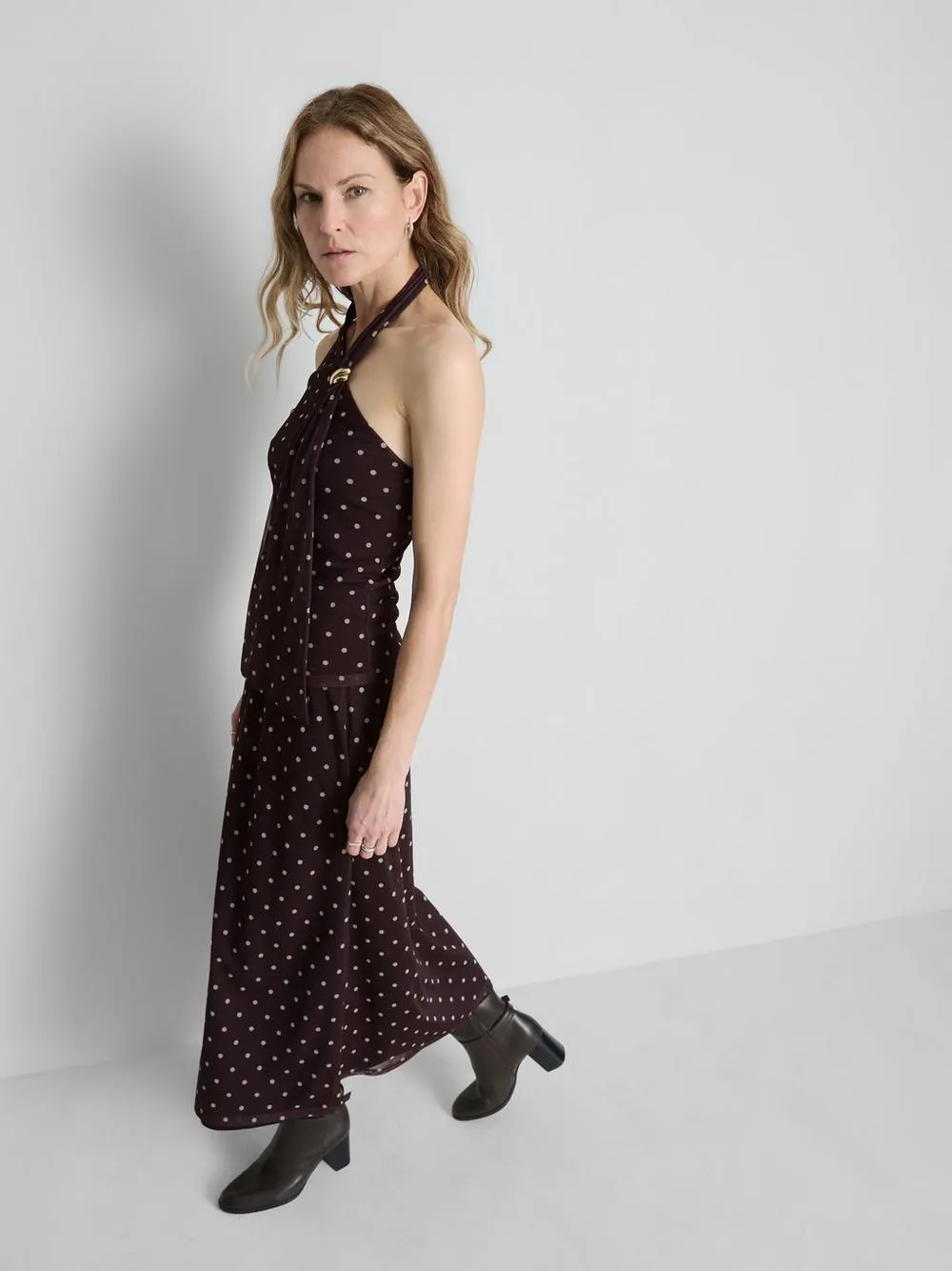 Polka Dot Halter Scarf Top