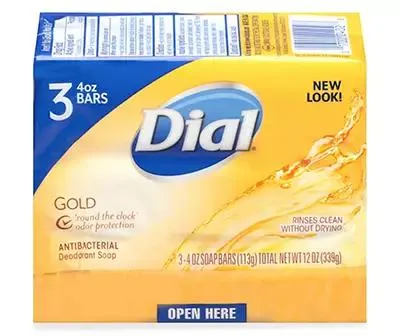 Dial Gold Antibacterial Deodorant Soap 3-4 oz Bars