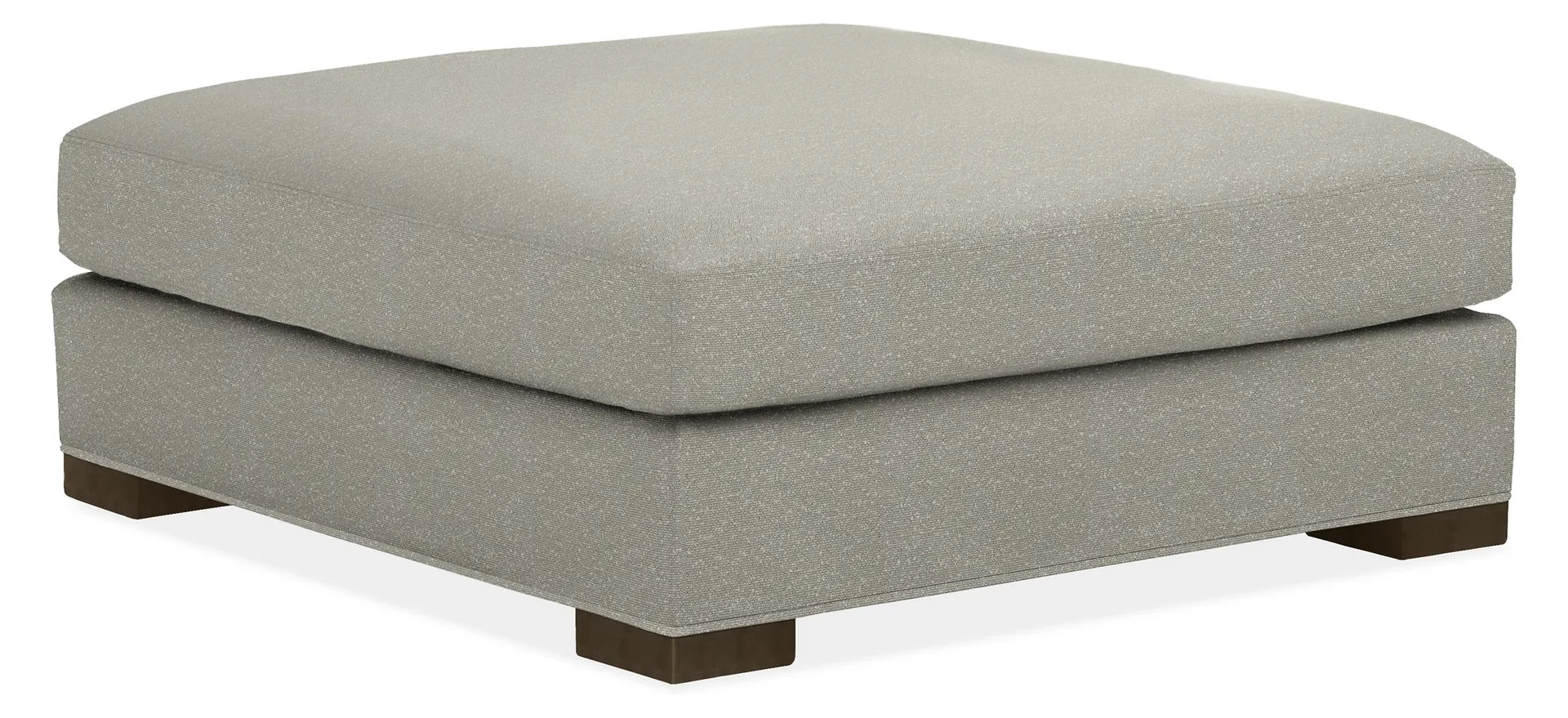 Metro Deep 41w 41d 18h Square Ottoman in Declan Salt with Charcoal Legs